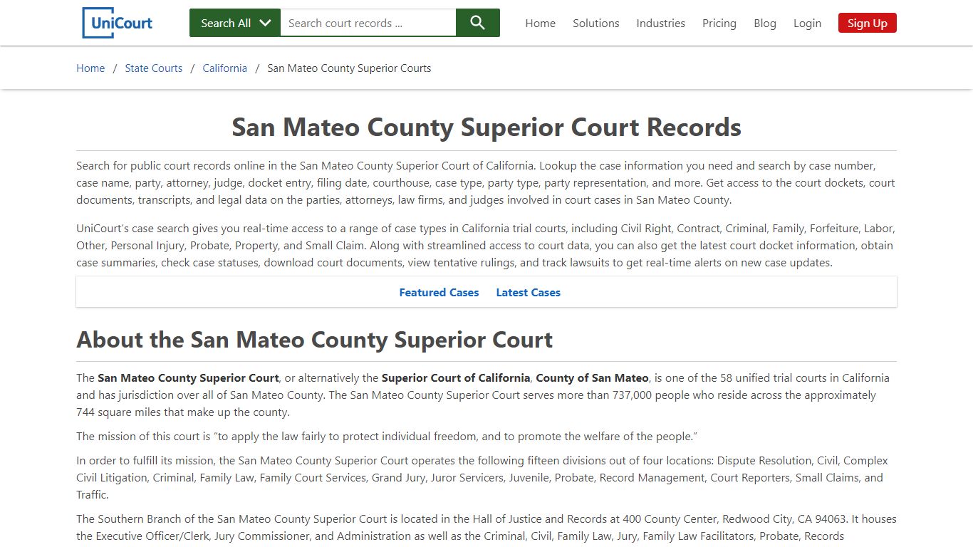 San Mateo County Superior Court Records & Case Search | California ...
